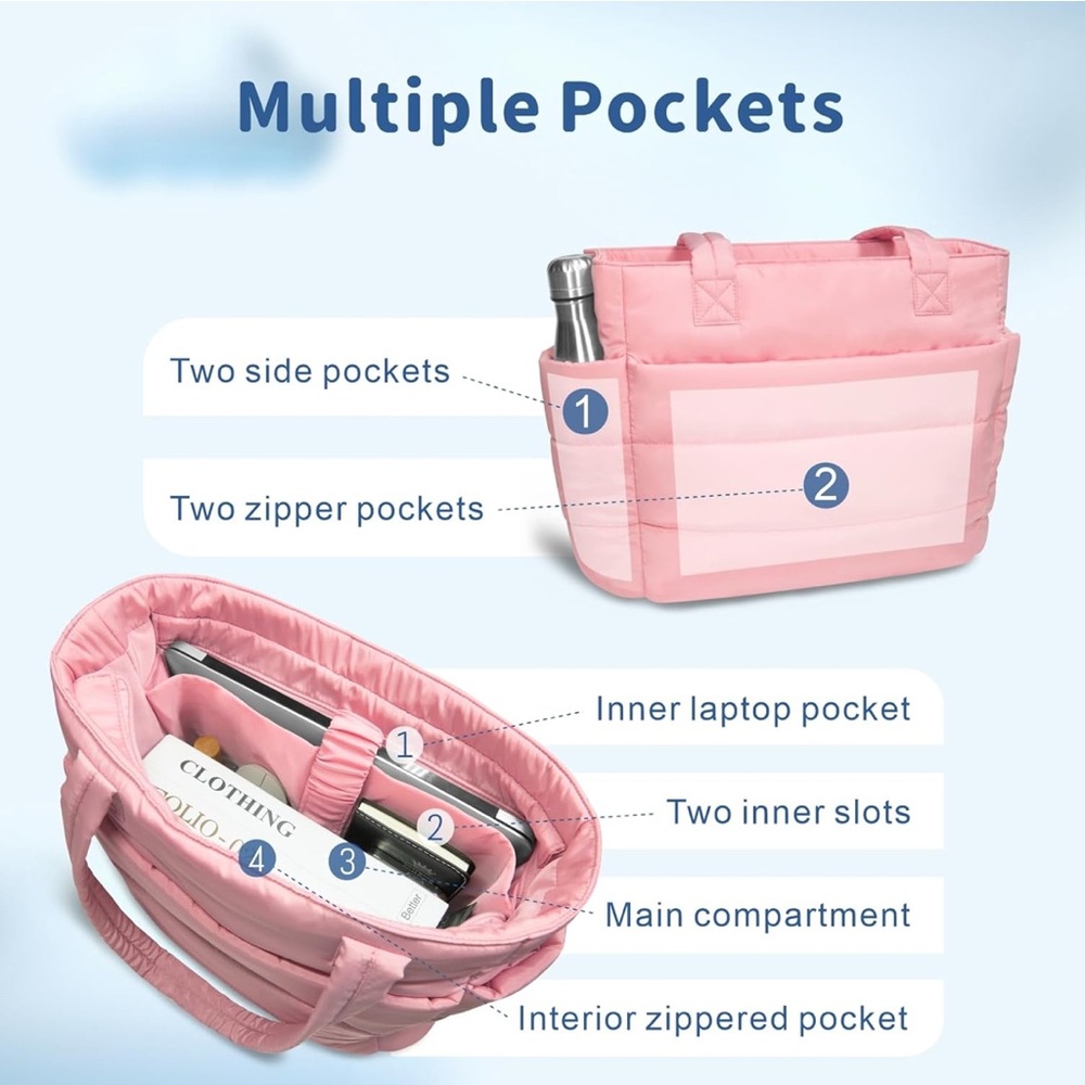 Amazon Pink Padded Tote Bag Set - Picture 4 of 5